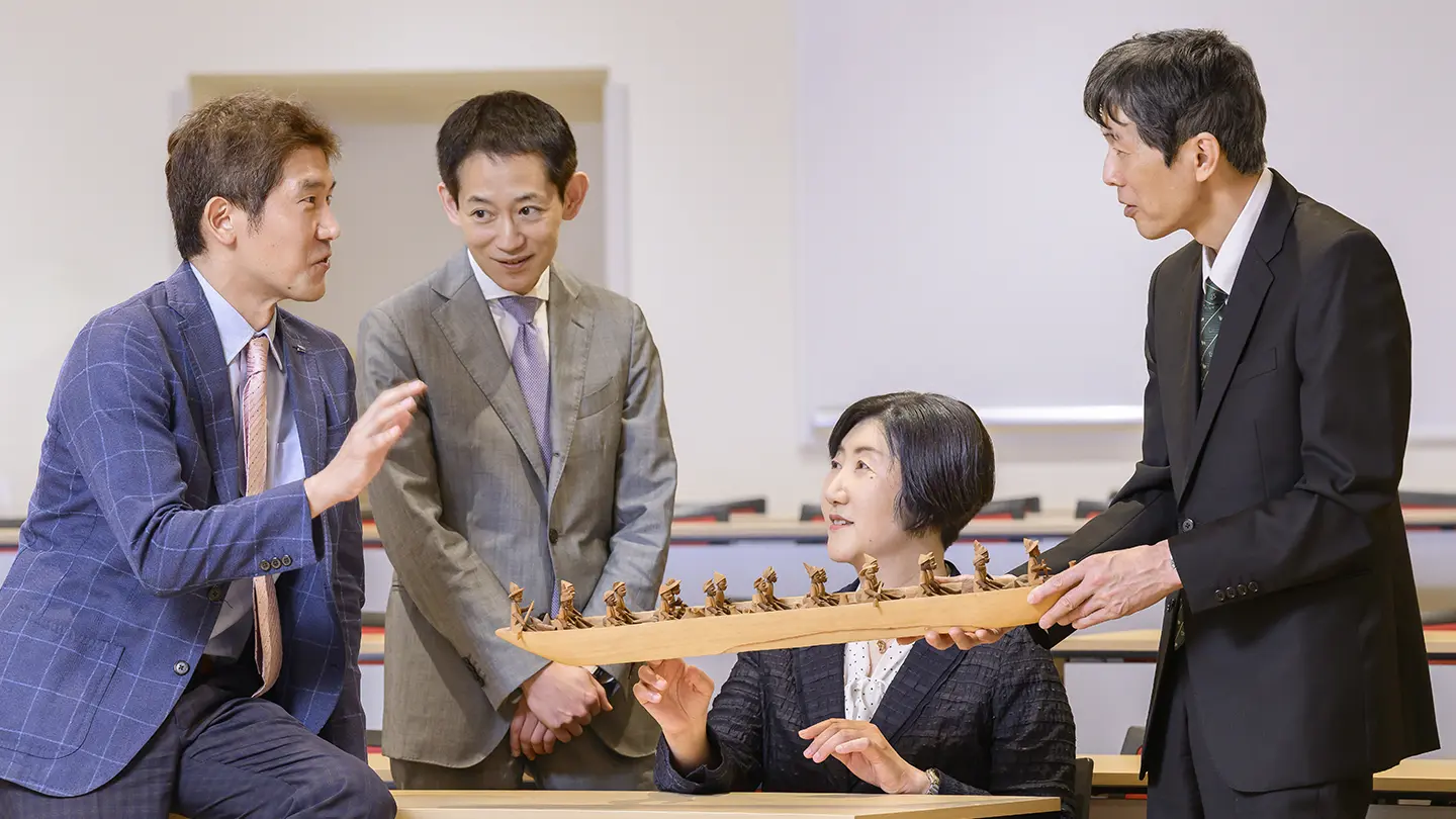 (from left)　Sakaguchi, PD of Innovative-Life Society, Ishikawa, PD of Total Health Design, Goto, PD of GX Frontier and Furukawa executive vice president