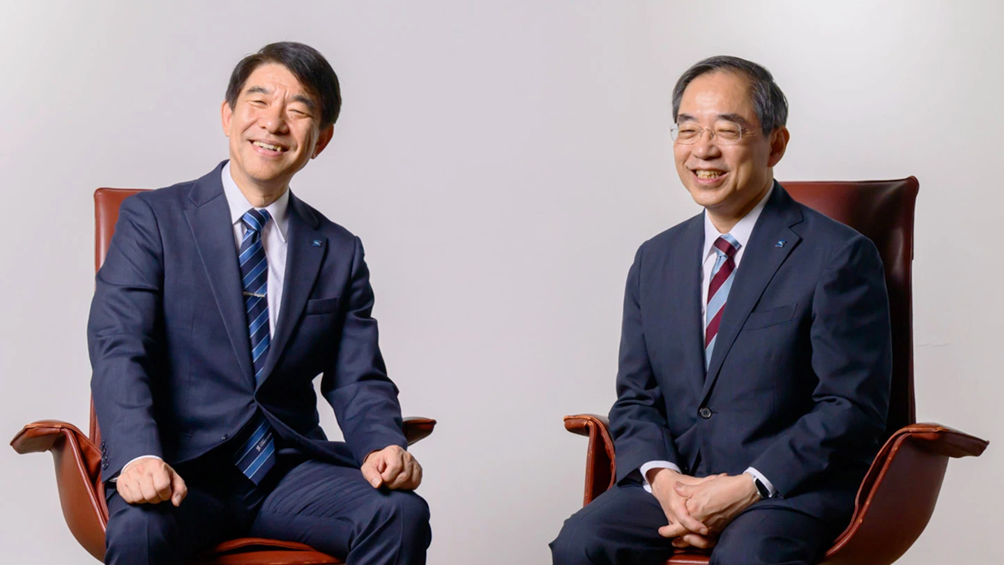 大竹尚登理事長と田中雄二郎学長